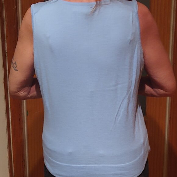 LL Bean baby blue tiny ribbed twinset sweater - Picture 5 of 6